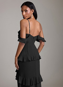 Azazie Chayla Suknie dla druhen Osłona Zza ramienia Szyfon Do ziemi Sukienka image4