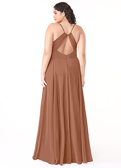 Azazie Avelina Bridesmaid Dresses Bronzer A-Line V-Neck Pleated Chiffon Dress image7