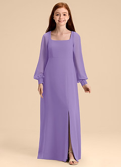 Azazie Bondi Junior Tahiti A-Line Blouson Chiffon Dress image5