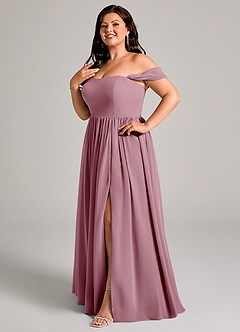 Azazie Calianna Bridesmaid Dresses Vintage Mauve A-Line Off the Shoulder Chiffon Convertible Dress image10