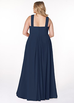 Azazie Kaleigh Bridesmaid Dresses Dark Navy A-Line Pleated Chiffon Dress image8