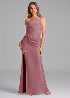 Azazie Eren Bridesmaid Dresses Vintage Mauve Mermaid One Shoulder Stretch Satin Dress image1