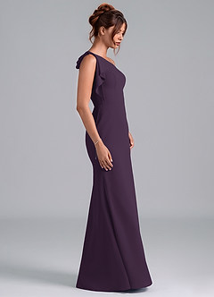 Azazie Rinna Bridesmaid Dresses Plum Mermaid One Shoulder Chiffon Dress image5