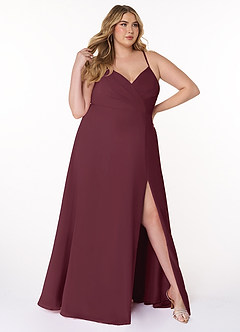 Azazie Everleigh Bridesmaid Dresses Cabernet A-Line Sweetheart Pleated Chiffon Dress image10