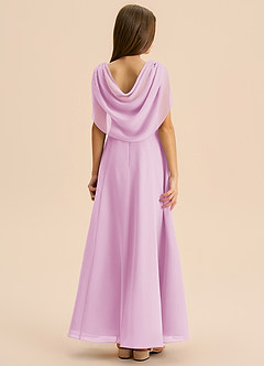 Azazie Lambie Junior Candy Pink A-Line Pleated Chiffon Dress image1