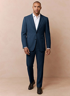 front Owen Dark Navy Lightweight Tailored Trousers Suit
