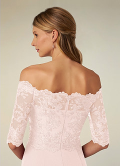 Azazie Jette vestidos de madre de la novia Vestido de Rosa Rubor de Encaje de Sirena con Vestidos sin tirantes image7