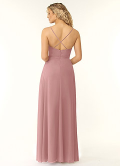 Azazie Naeem Bridesmaid Dresses Dusty Rose A-Line V-Neck Ruffle Chiffon Dress image2