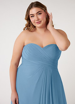 Azazie Arabella Allure Robes de demoiselle d'honneur Robe Trapèze Convertible en Mousseline de soie Encolure en Forme de Cœur Acier Bleuté image17