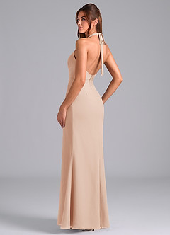 Azazie Valerie Brautjungfernkleider Meerjungfrau-Linie Plissee Chiffon Kleid Englisches Rosa image5