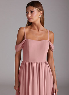 Azazie Calianna Bridesmaid Dresses Dusty Rose A-Line Off the Shoulder Chiffon Convertible Dress image2