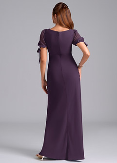 Azazie Pheby Brautjungfernkleider A-Linie Plissee Chiffon Kleid Pflaume image6