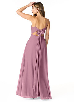 Azazie Rae Bridesmaid Dresses Vintage Mauve A-Line Bow Mesh Dress image2