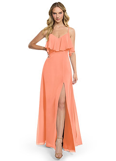 Azazie Jean Vestidos de damas de honor Vestido de Atardecer de Gasa de Corte en A Convertible image1