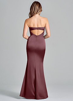 Azazie Olea Final Sale Sangria Mermaid Strapless Stretch Satin Convertible Dress image4