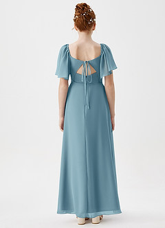 Azazie Chloe Junior Moody Blue A-Line Sweetheart Neckline Chiffon Dress image2