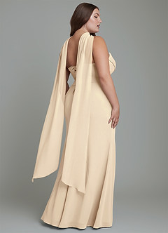 Azazie Sorrel Bridesmaid Dresses Champagne Mermaid Corset Chiffon Dress image15