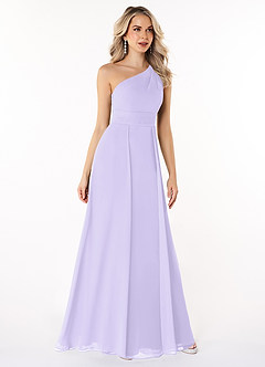 Azazie Dallas Bridesmaid Dresses Lilac A-Line One Shoulder Chiffon Dress image3