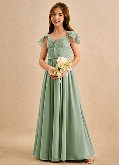 Azazie Meimei Girls Formal Flower Girl Klänningar Klä A-Line i Chiffong Plisserad image1