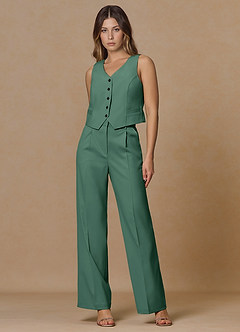 front Rowan Eukalyptus Hochwertiger zweiteiliger Performance-Anzug aus hochwertigem Gewebe