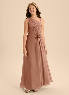 Azazie Brooke Junior Bronzer A-Line Side Slit Chiffon Dress image5