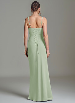 Azazie Niamh Abiti da Damigella Abito Sirena in Chiffon Corsetto Verde Salvia image2