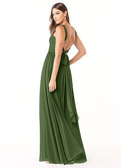 Azazie Dionne Bridesmaid Dresses Olive A-Line Corset Chiffon Dress image5