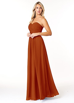Azazie Yazmin Bridesmaid Dresses Paprika A-Line Sweetheart Neckline Chiffon Convertible Dress image3