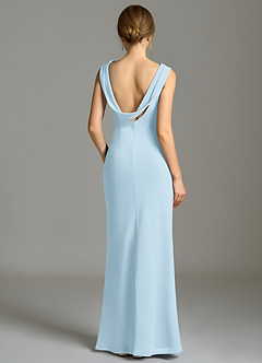 Azazie Kieryn 신부 들러리 드레스 인어 주름진 쉬폰 바닥 길이 드레스 image2