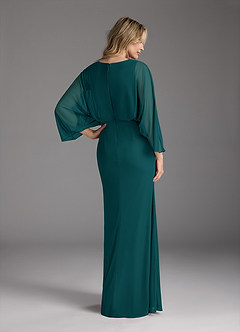 Azazie Ysabella Mère de la mariée Robes Robe Sirène en Maille Plissée Paon image5