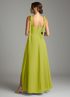 Azazie Debra Bridesmaid Dresses Lemongrass A-Line with Pockets Chiffon Convertible Dress image10