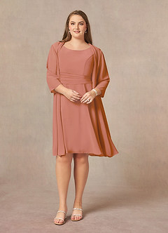 Azazie Shirley Mother of the Bride Dresses MAI TAI A-Line Scoop Pleated Chiffon Dress image8