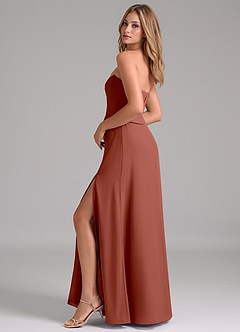 Azazie Jenilyn Bridesmaid Dresses Auburn A-Line Strapless Chiffon Dress image6