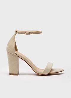 front Simple Ankle Strap Block Heel Sandals