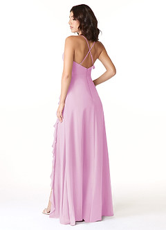 Azazie Tarni Bridesmaid Dresses Candy Pink A-Line Chiffon Dress image2