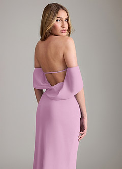 Azazie Lusinda Bridesmaid Dresses Candy Pink Mermaid Off the Shoulder Chiffon Convertible Dress image3