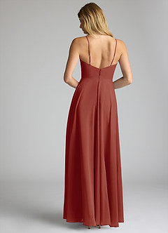 Azazie Akita Bridesmaid Dresses Terracotta A-Line Chiffon Dress image4