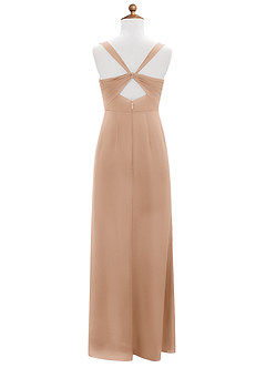 Azazie Mero Junior Vestido de Rosa Inglesa de Satén Elástico de Sirena con Plisado image8