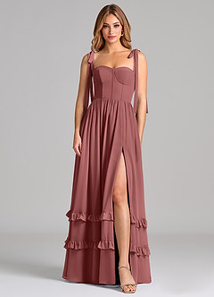 Azazie Anastacia Abiti da Damigella Abito A-Line in Chiffon Scollo a Cuore Ametista image1