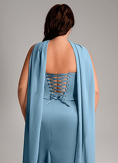 Azazie Sorrel Bridesmaid Dresses Steel Blue Mermaid Strapless Stretch Satin Convertible Dress image5