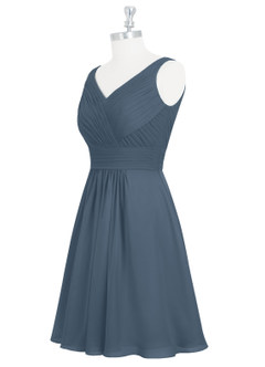 Azazie Grace Bridesmaid Dresses Neptune A-Line Pleated Chiffon Dress image9