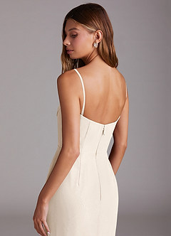 Azazie Saige Bridesmaid Dresses White Alabaster A-Line Off the Shoulder Chiffon Convertible Dress image9