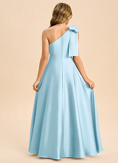 Azazie Penguin Junior Abito A-Line in Raso Elasticizzato Fiocco Azzurro image2