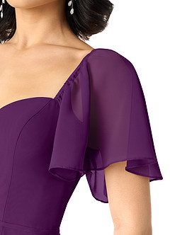 Azazie Chloe Bridesmaid Dresses Grape A-Line Sweetheart Neckline Chiffon Dress image6