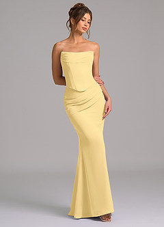 Azazie Sorrel Bridesmaid Dresses Butter Mermaid Corset Chiffon Dress image7