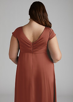 Azazie Allessia Maternity Bridesmaid Dresses A-Line Pleated Stretch Satin Floor-Length Dress image12