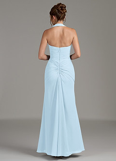 Azazie Destiny Robes à essayer chez vous Robe Sirène en Mousseline de soie Encolure en Forme de Cœur Bleu Ciel image6