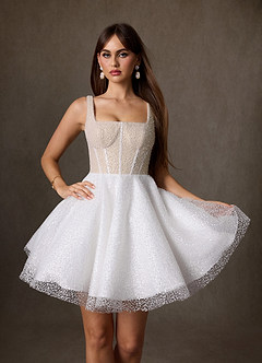 Azazie Avita Robes de mariée Robe Trapèze en Perlage avec poches Diamant Blanc Champagne image3