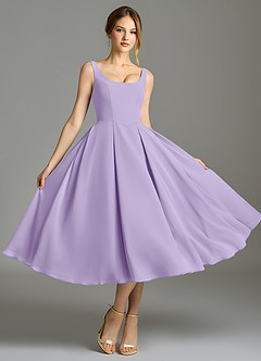 Azazie Amalie Bridesmaid Dresses Lilac A-Line Pleated Chiffon Dress image5