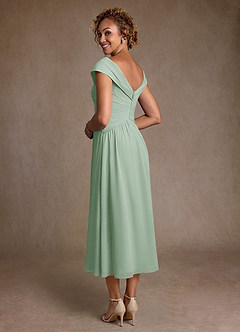 Azazie Mirta Suknie dla Matki Panny Młodej Linia A Pofałdowany Kwiatowe wypalenie Długość herbaty Sukienka image2